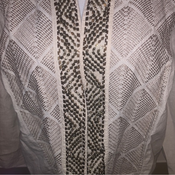 Chico’s Embellished Linen Jacket - Picture 4 of 7